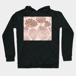 Rose gold glittering ferns Hoodie